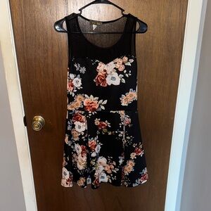 Brat Star Black Floral Mini Dress